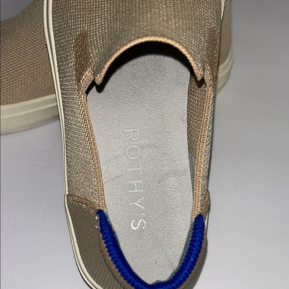 Rothy's Beige Slip-On Sneakers with Blue Accent - Picture 7 of 16